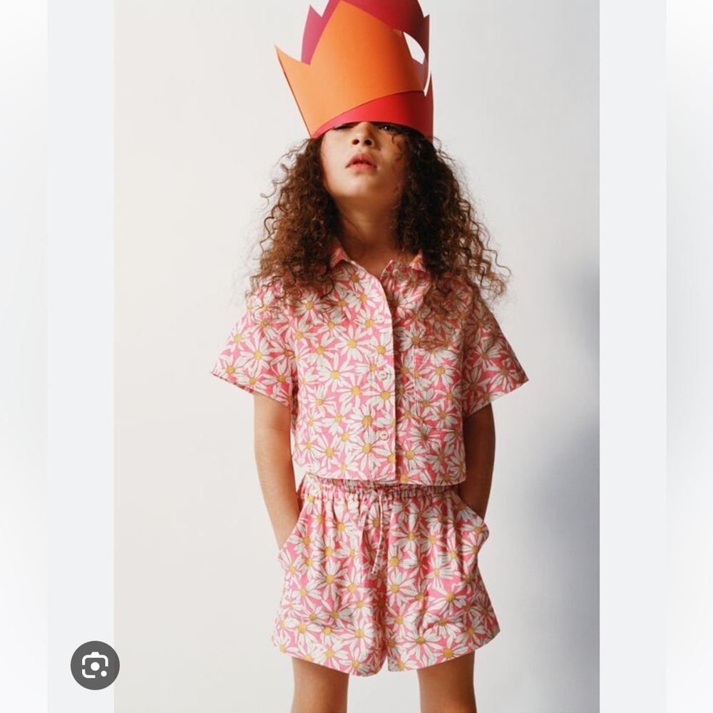 NWT Zara Daisy Shirt And Shorts Set 11/12 13/14